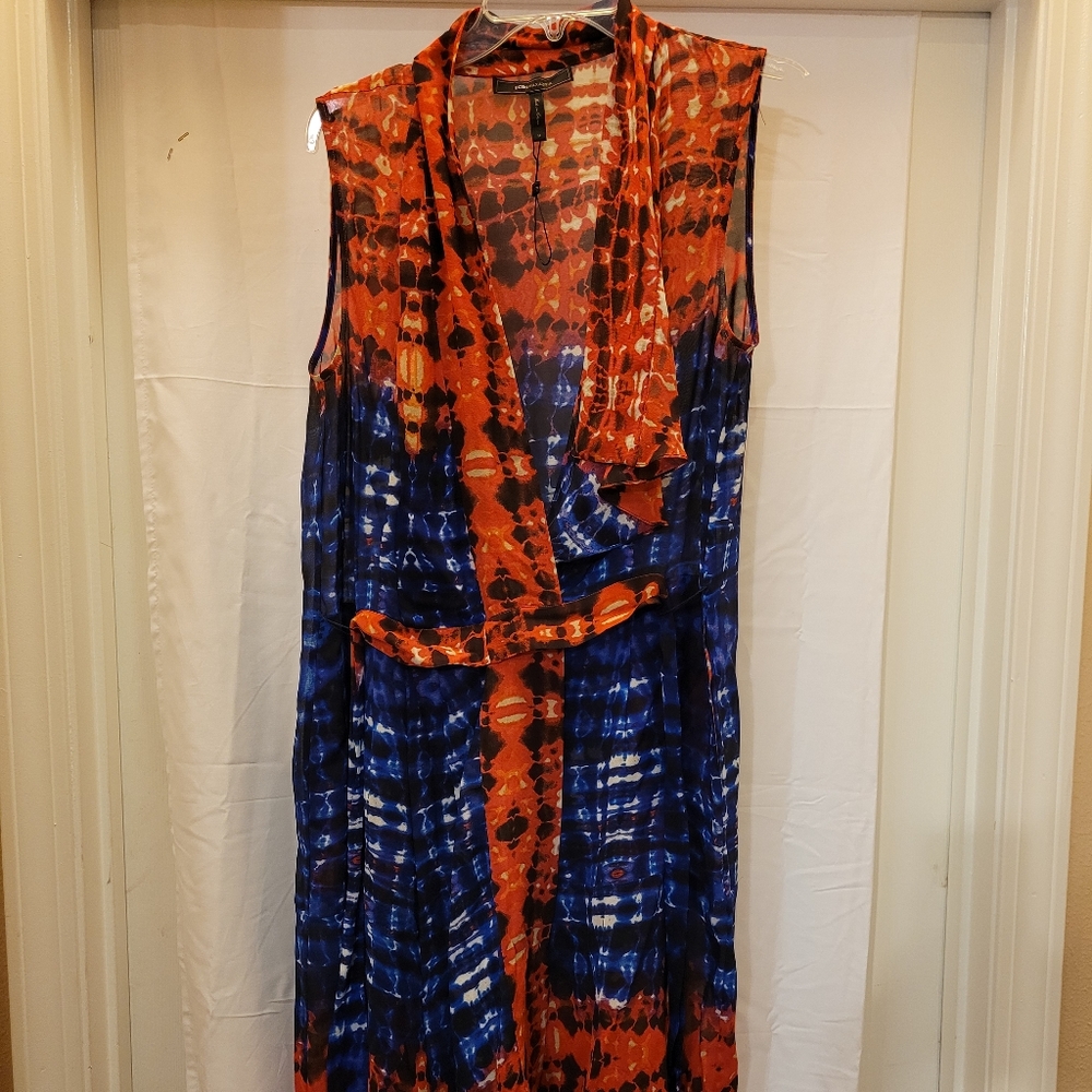 BCBG Maxzaria sleeveless sheer midi dress